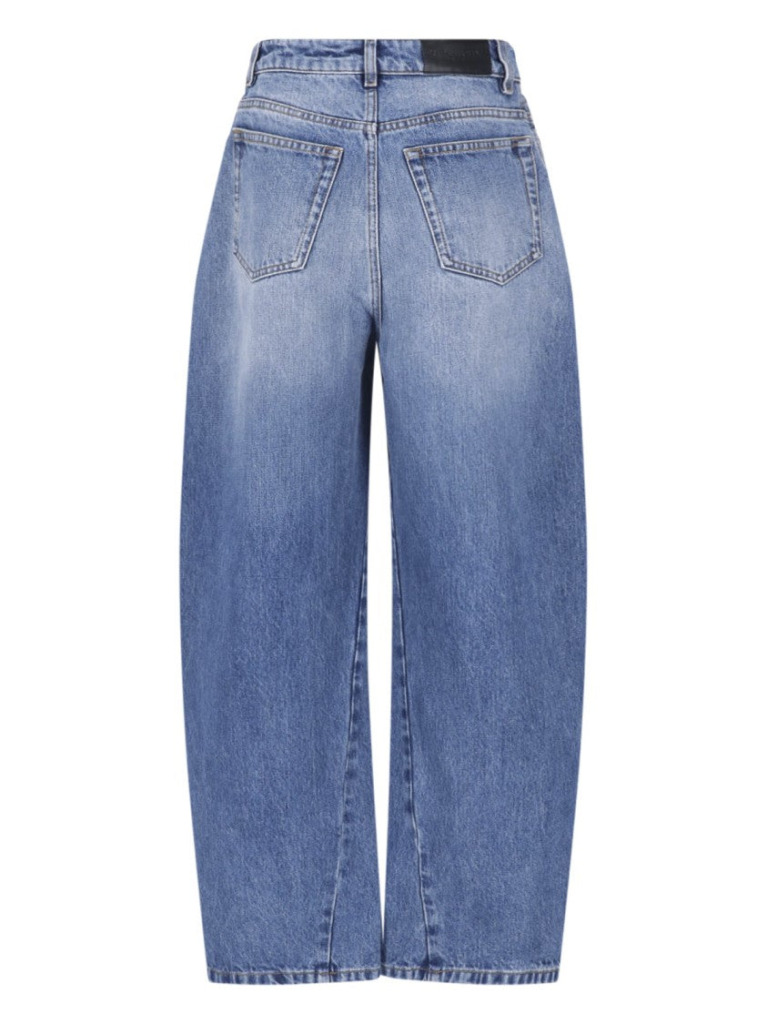 Givenchy Light Blue Cocoon Cotton Denim Wide-Leg Jeans