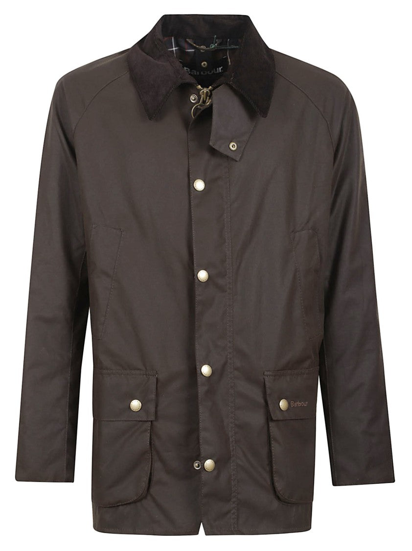 Barbour Classic Waxed Cotton Jacket With Corduroy Collar