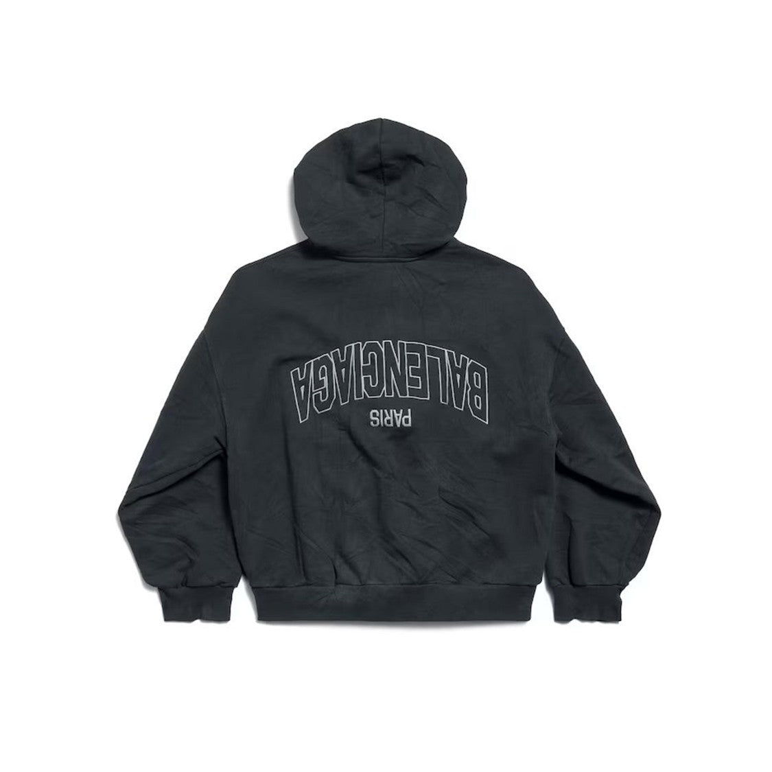 Balenciaga Relaxed Fit Zip-Up Hoodie With Bold Logo Detail