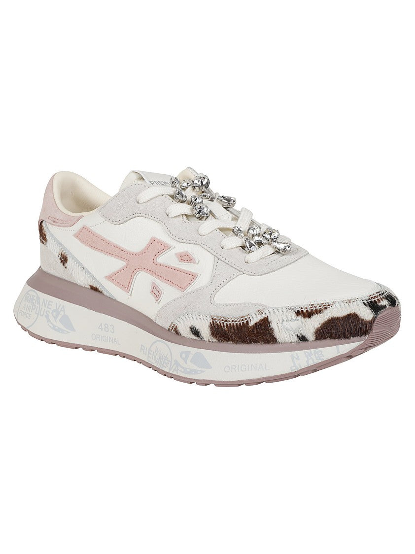 Premiata Lauryn Animal Print Calf Leather Sneakers