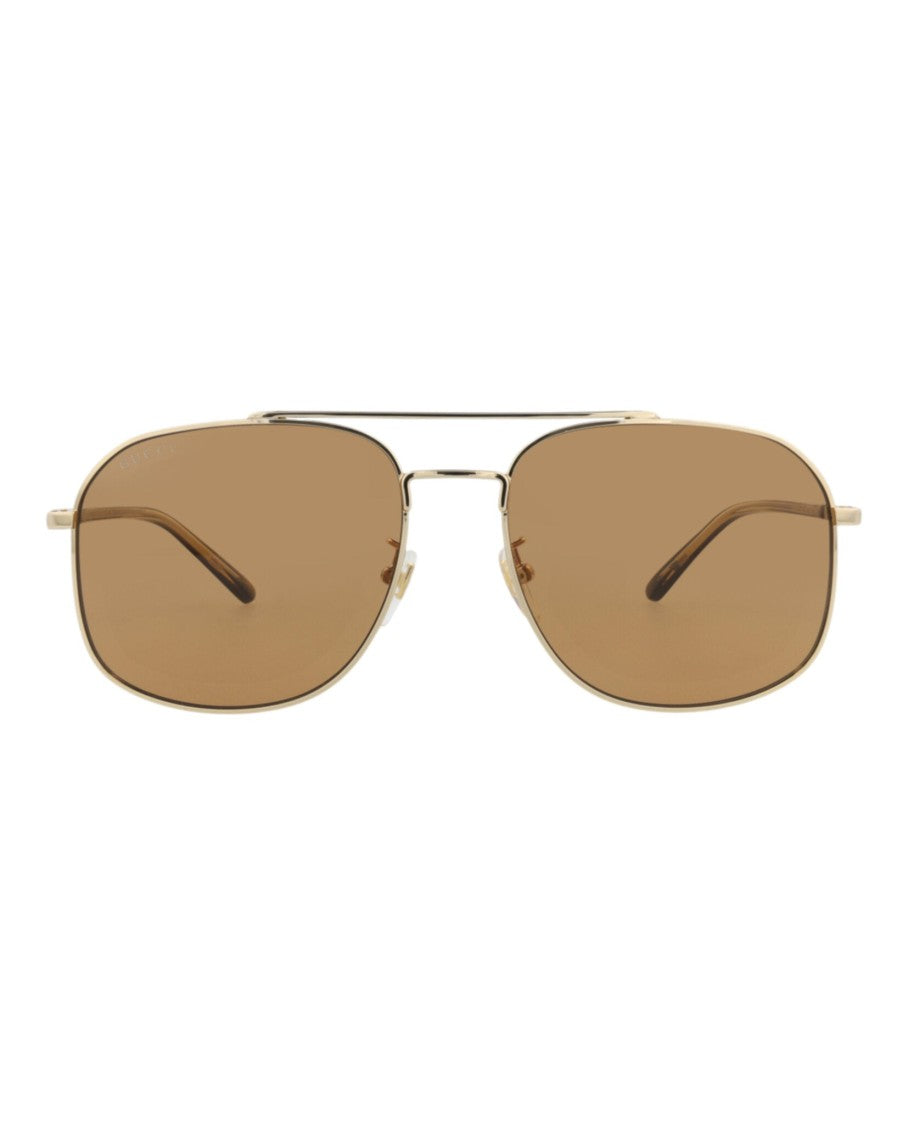 Gucci Aviator-Frame Metal Sunglasses