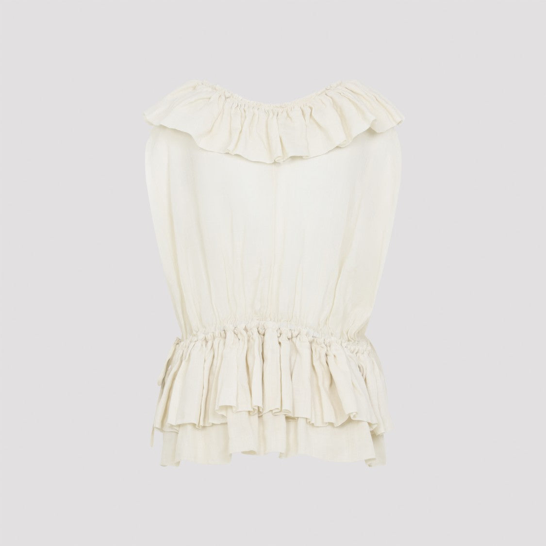 Dries Van Noten Sleeveless Ruffled Peplum Top