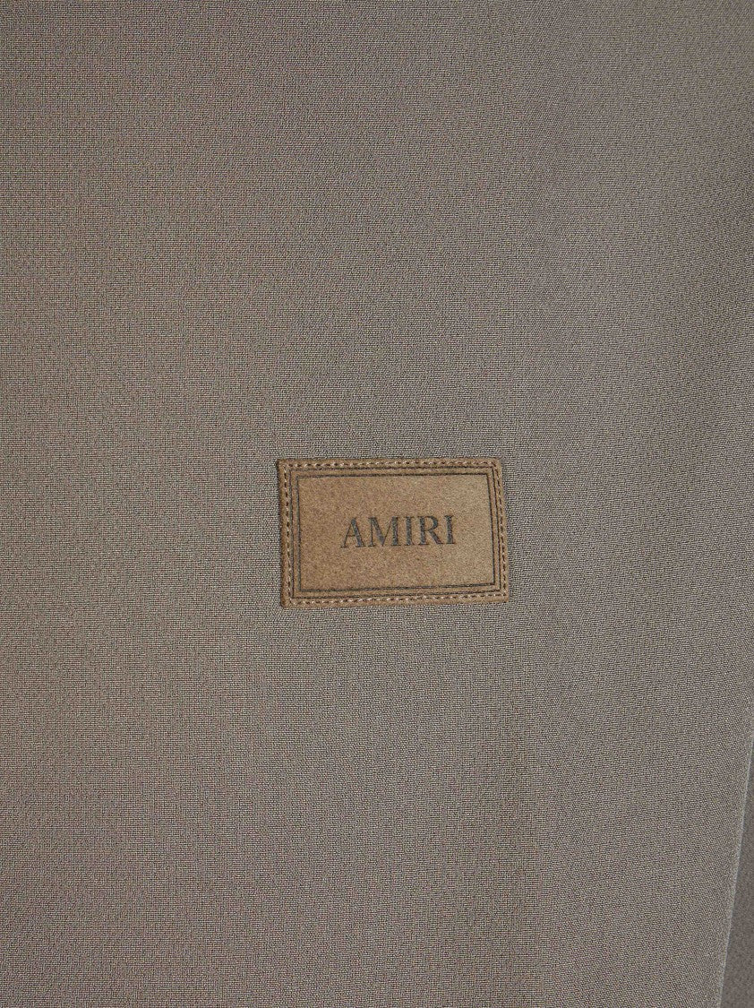 Amiri Cropped Track Jacket With High Collar And Elasticated Details