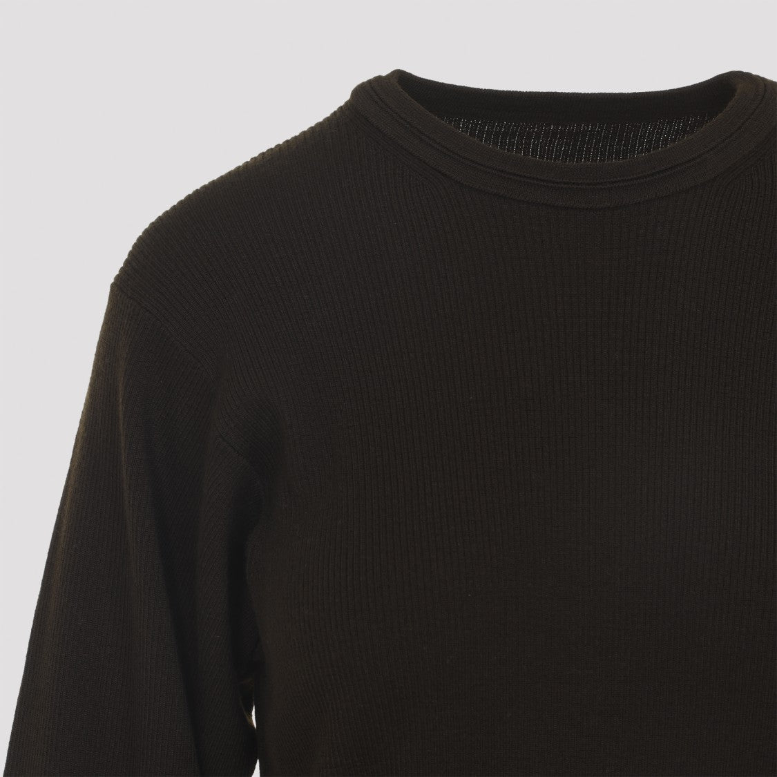Phoebe Philo Fitted Long-Sleeved Wool Top With Round Neckline