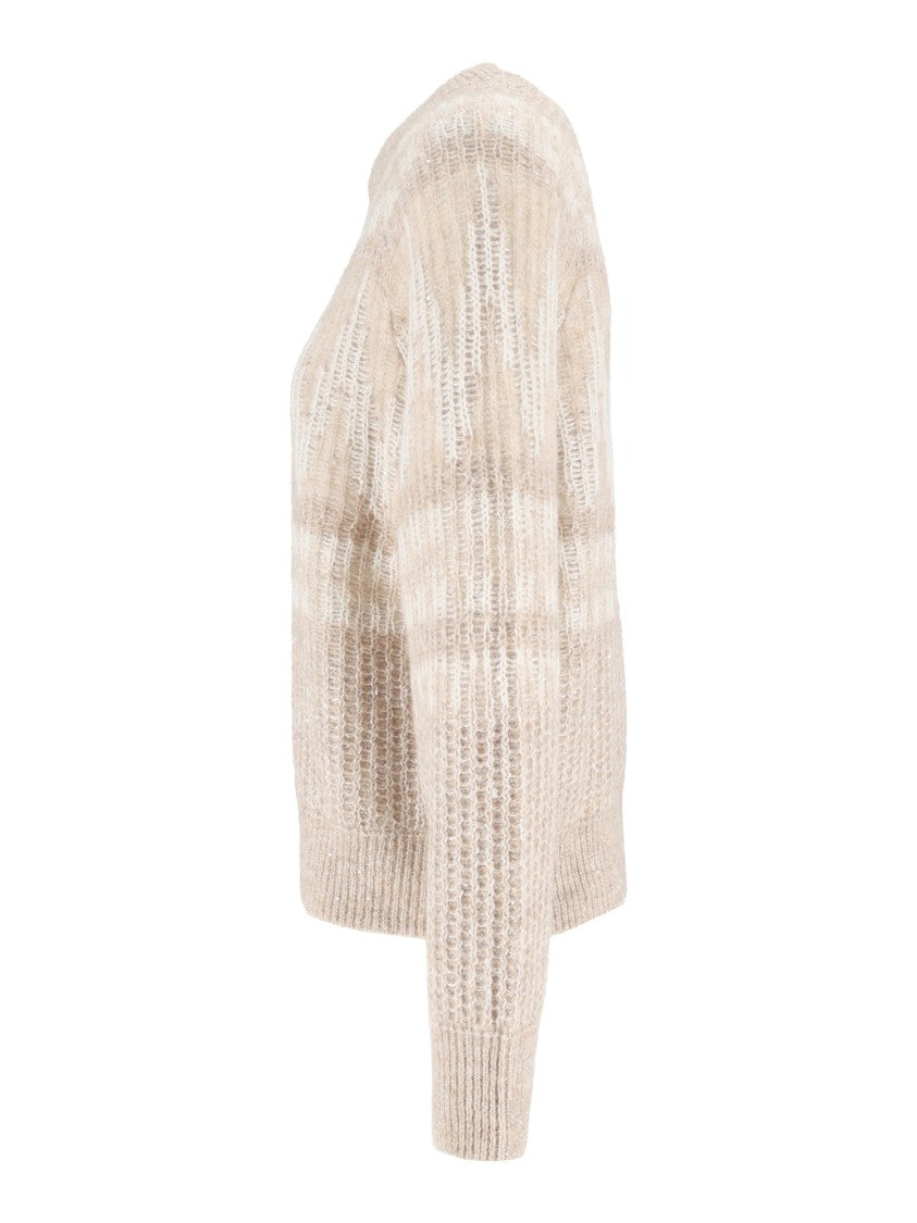 Peserico Striped Soft Textured Knit Sweater