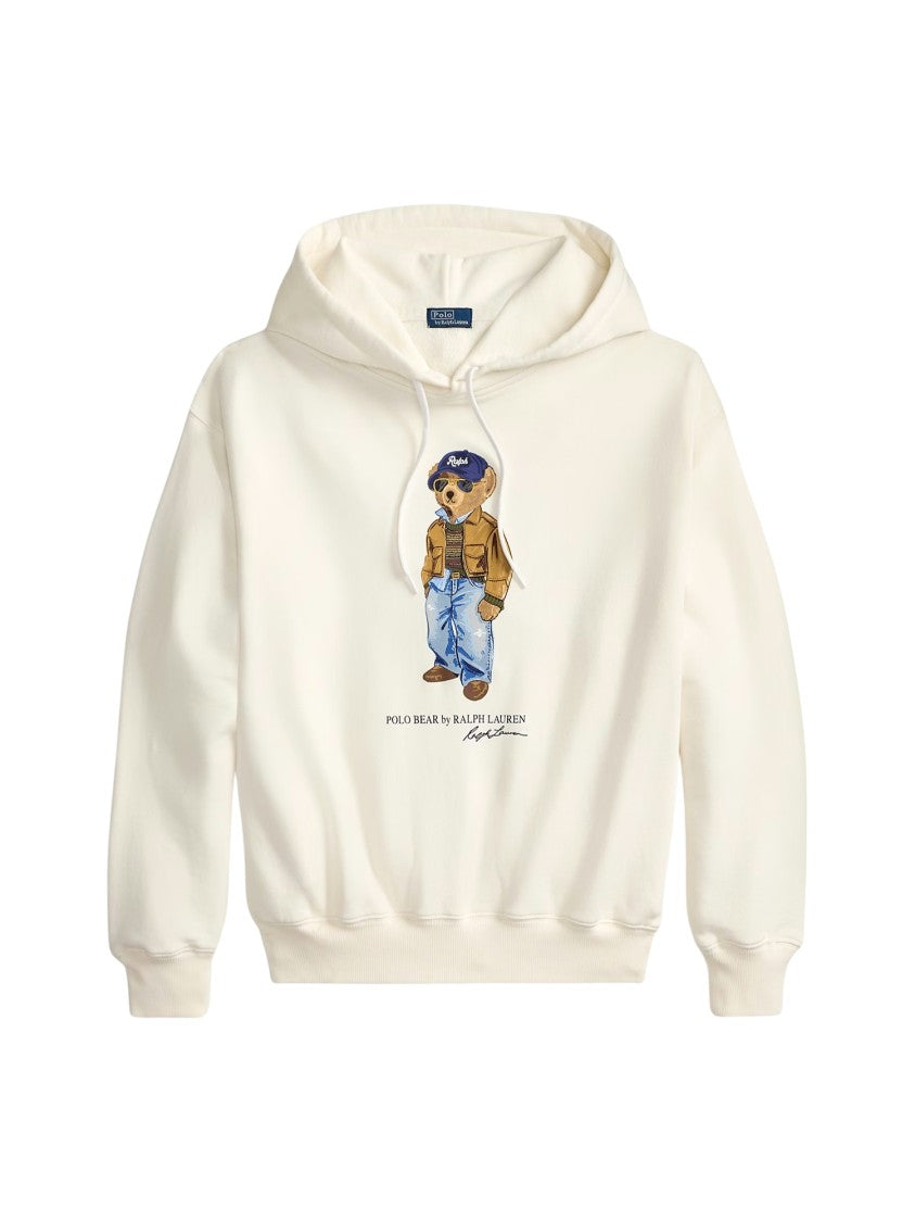 Polo Ralph Lauren White Bear Graphic Drawstring Hoodie