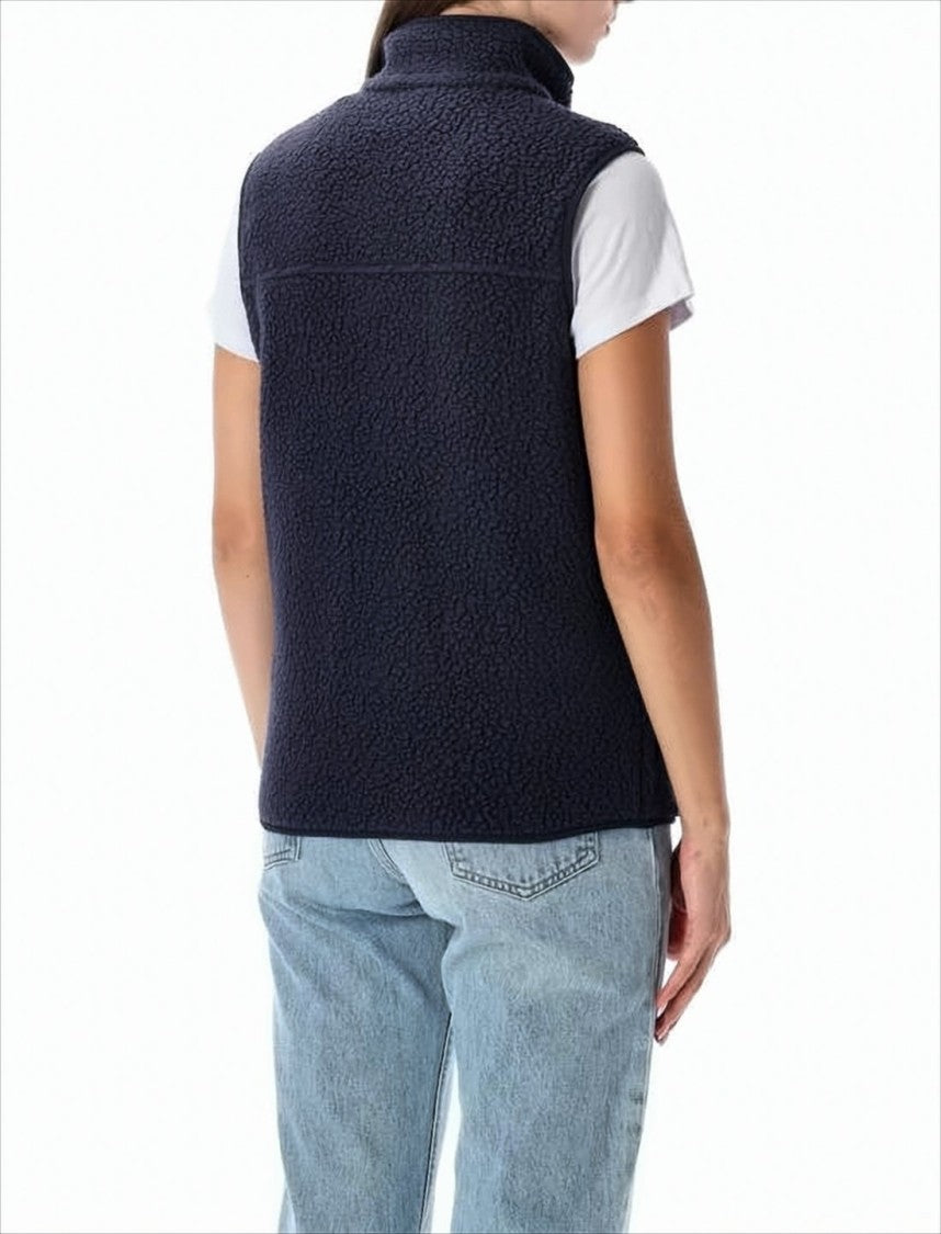 Patagonia Textured Fleece Vest With High Collar