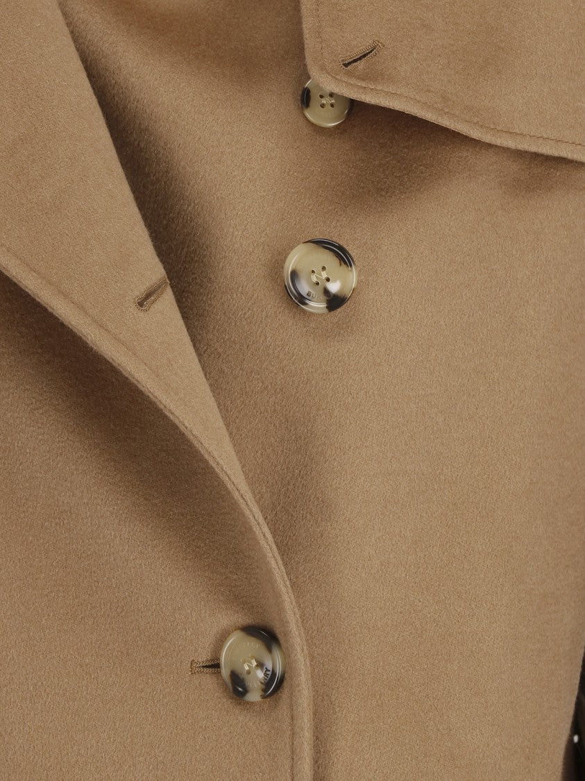 Burberry Brown Kensington Cashmere Belted Trench Coat