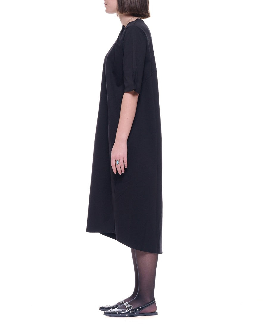 Hira Long Crew Neck Cotton Blend Dress