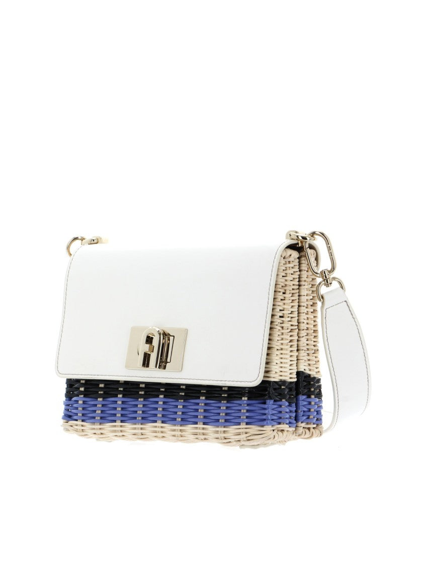 Furla 1927 Logo Wicker Shoulder Bag