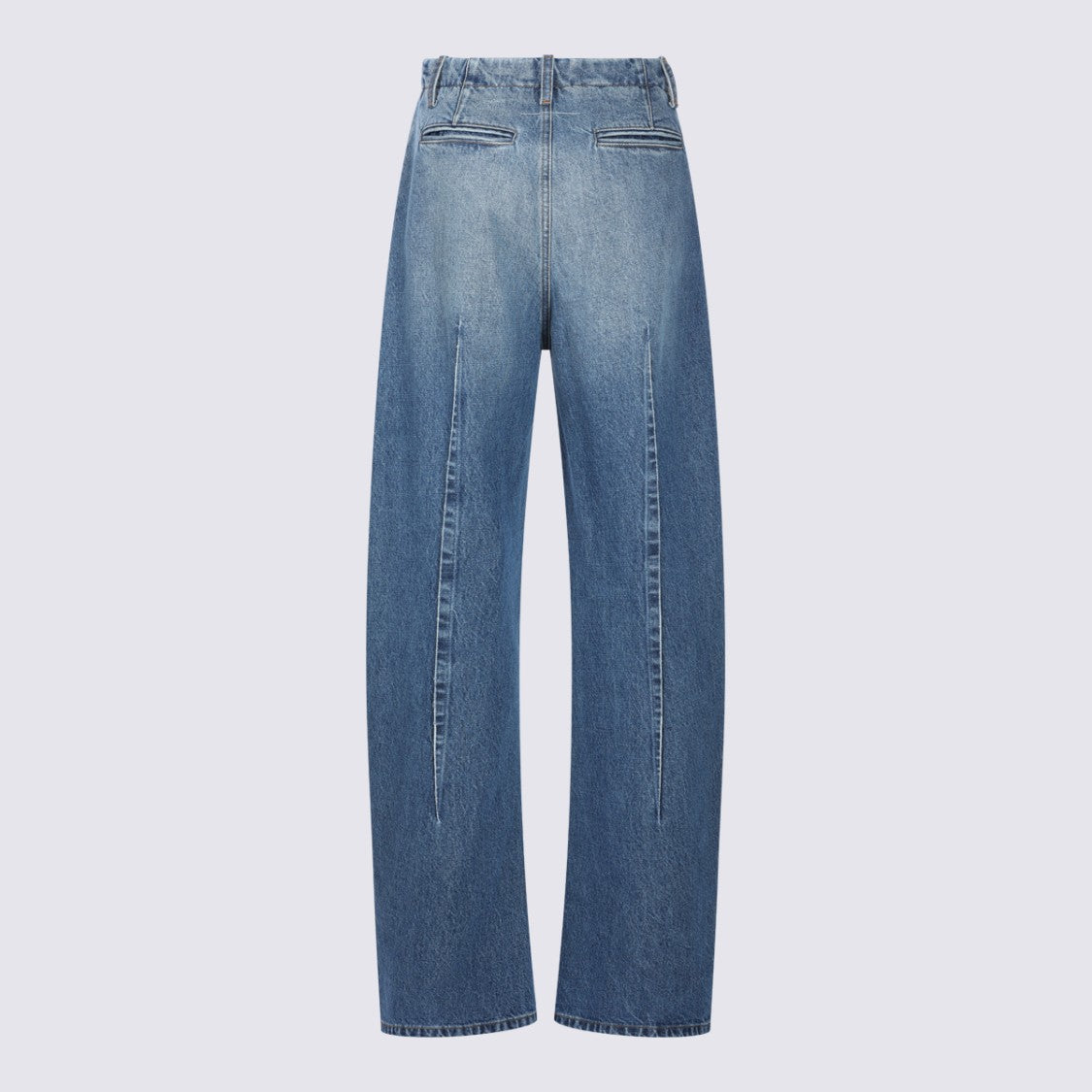 Mm6 By Maison Margiela Wide-Leg Barrel Leg Jeans With High Belted Waist