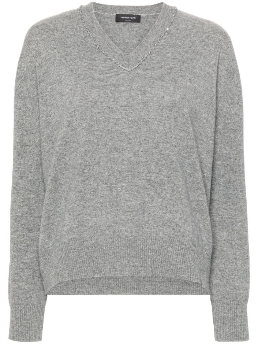 Fabiana Filippi Knitwear With V-Neckline And Relaxed Fit