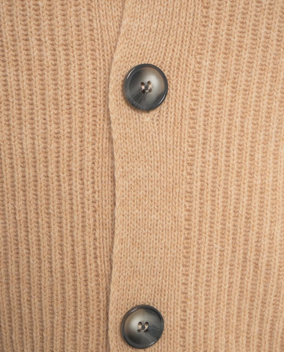 Amaranto Ribbed Textured Cardigan With Button-Up Front And Chest Pocket