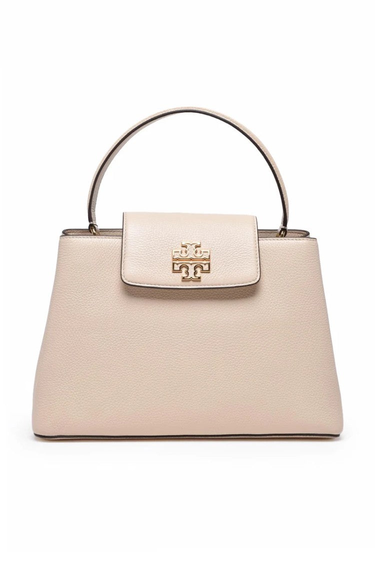Tory Burch Britten Satchel Tote Bag - Cream