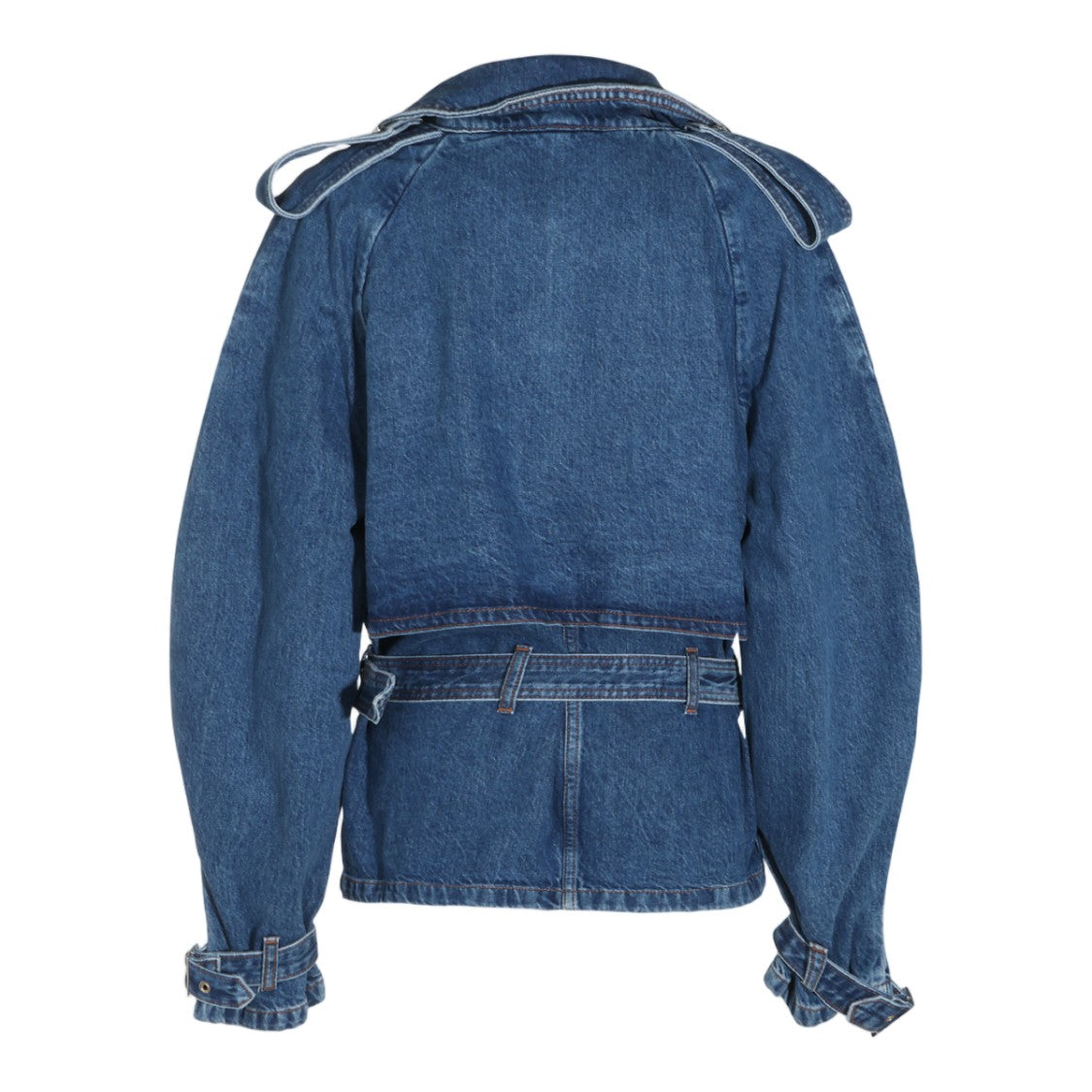 Anine Bing Double-Breasted Belted Denim Jacket