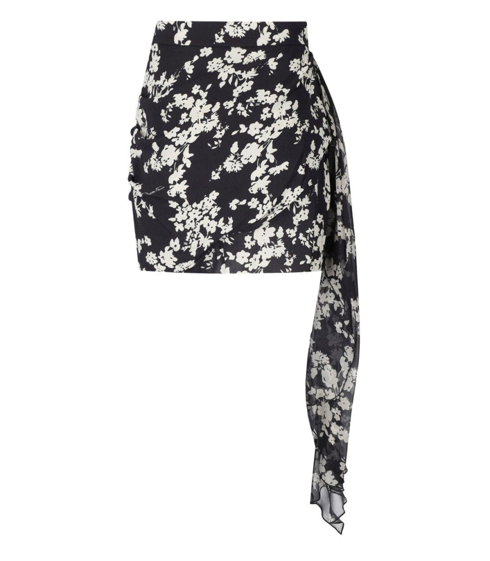 Elisabetta Franchi Black Butter Draped Skirt