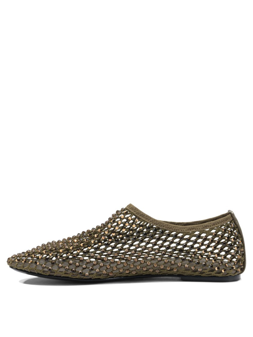 Strategia Lightweight Mesh Ballerinas With Textured Embellishments