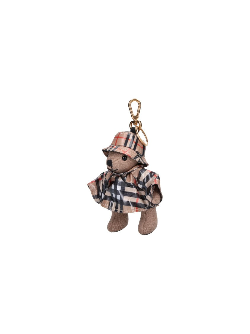 Burberry Checkered Raincoat Teddy Bear Keychain