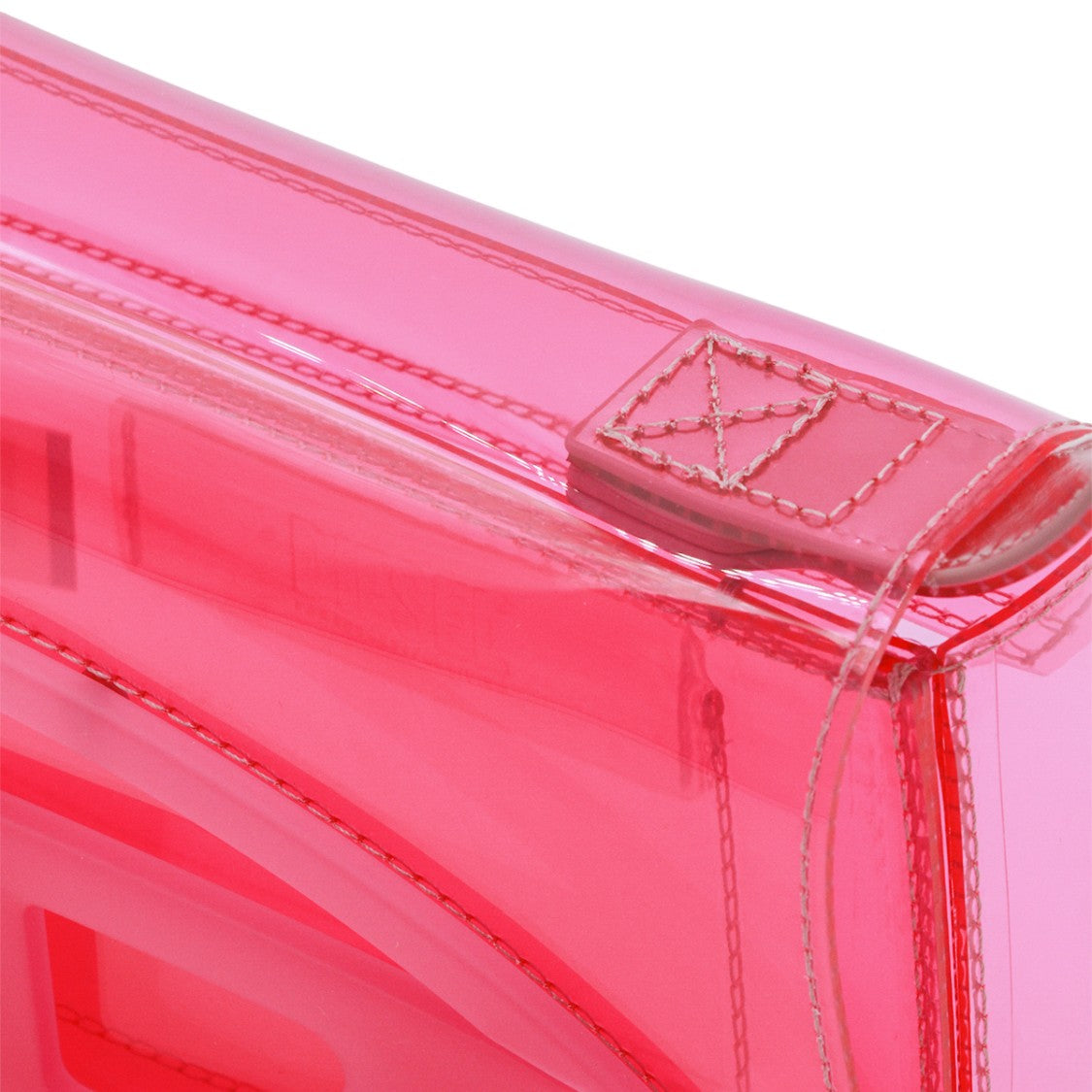 Diesel Translucent Pink Handbag With Embossed Logo