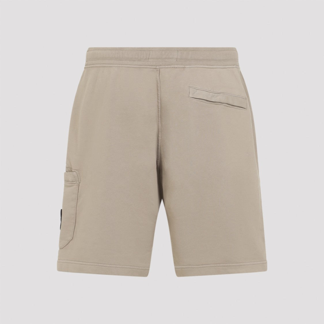 Stone Island Beige Cotton Bermuda Shorts With Adjustable Waistband And Logo Patch