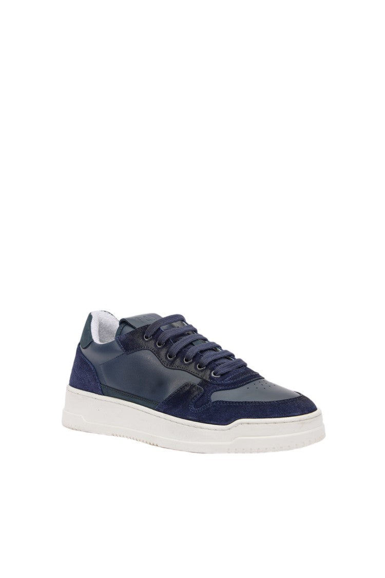 Pantofola D'oro Blue Leather Suede Flexible Rubber Sneakers