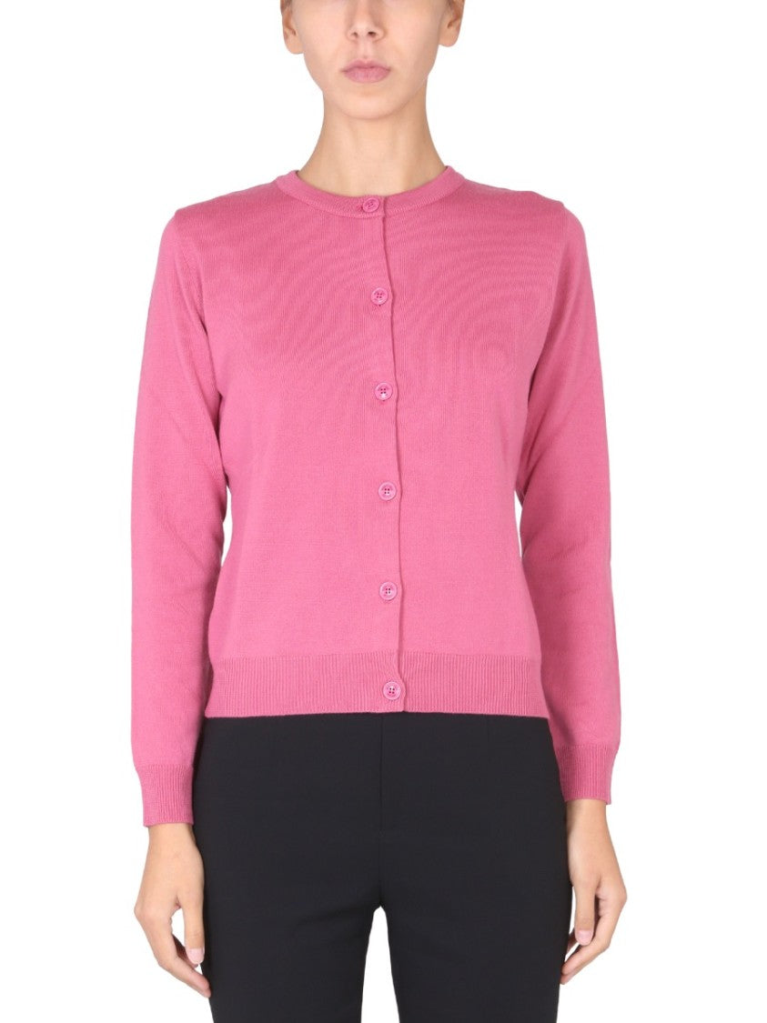 Boutique Moschino Finely Knit Virgin Wool Cardigan