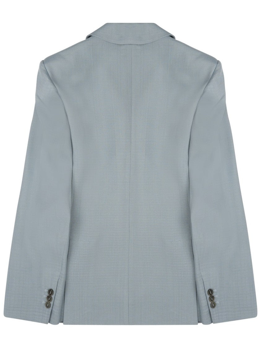 P.A.R.O.S.H. Tailored Light Blue Jacket With Notched Lapels And Flap Pockets