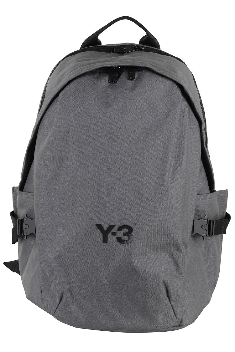 Y-3 Spacious Gray Backpack With Dual Compartments