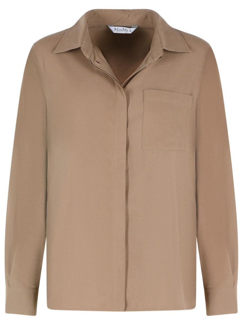 Max Mara 'Siamese' Hazelnut Silk Tela Shirt
