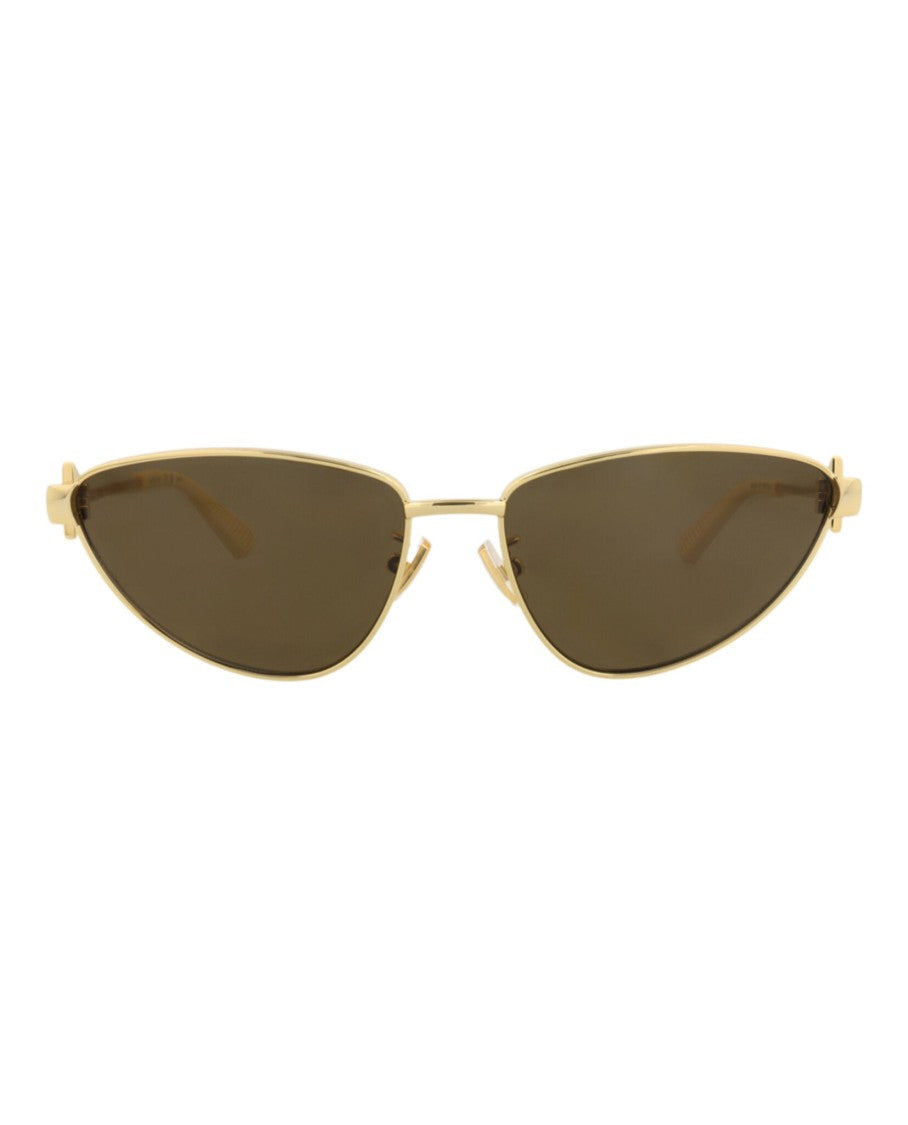 Bottega Veneta Cat Eye-Frame Metal Sunglasses With Cutout Accents