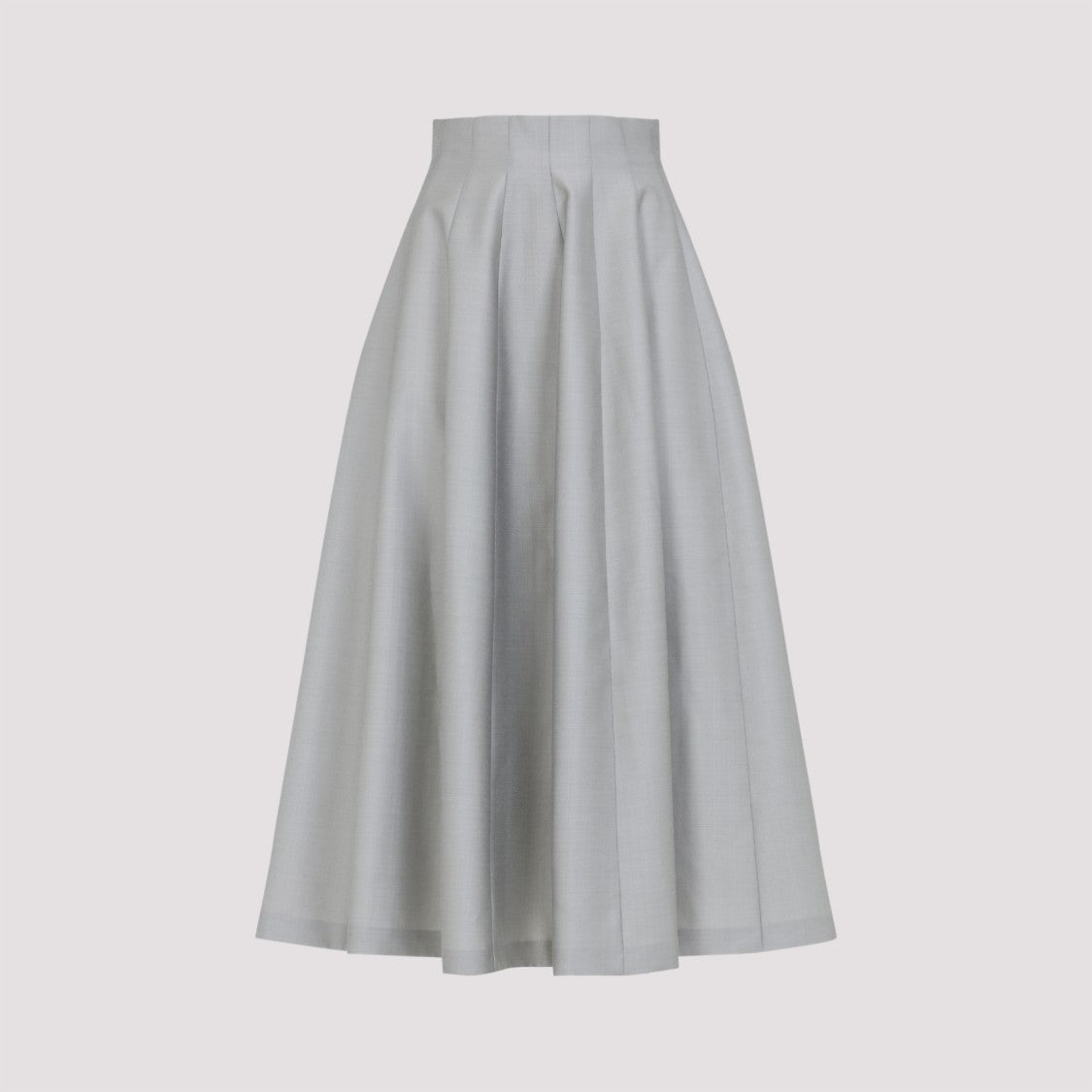 Alberta Ferretti High-Waisted Midi Skirt With Structured Pleats