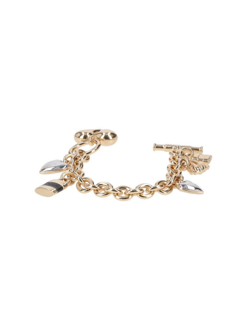 Chloé Gold-Tone Heart Charms Chain Bracelet