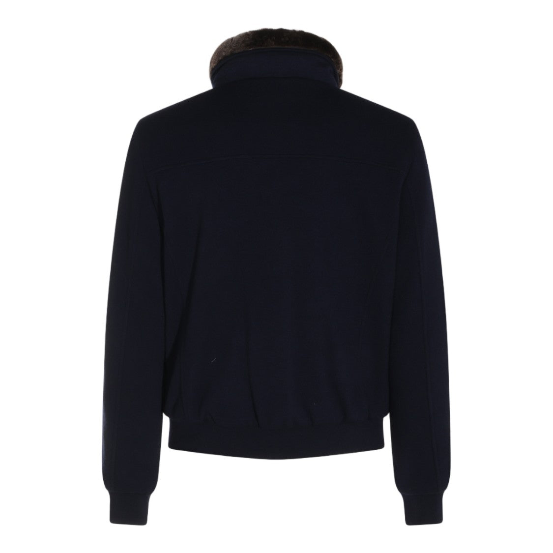 Moorer Minimalist Blue Jacket With Plush Fur Collar