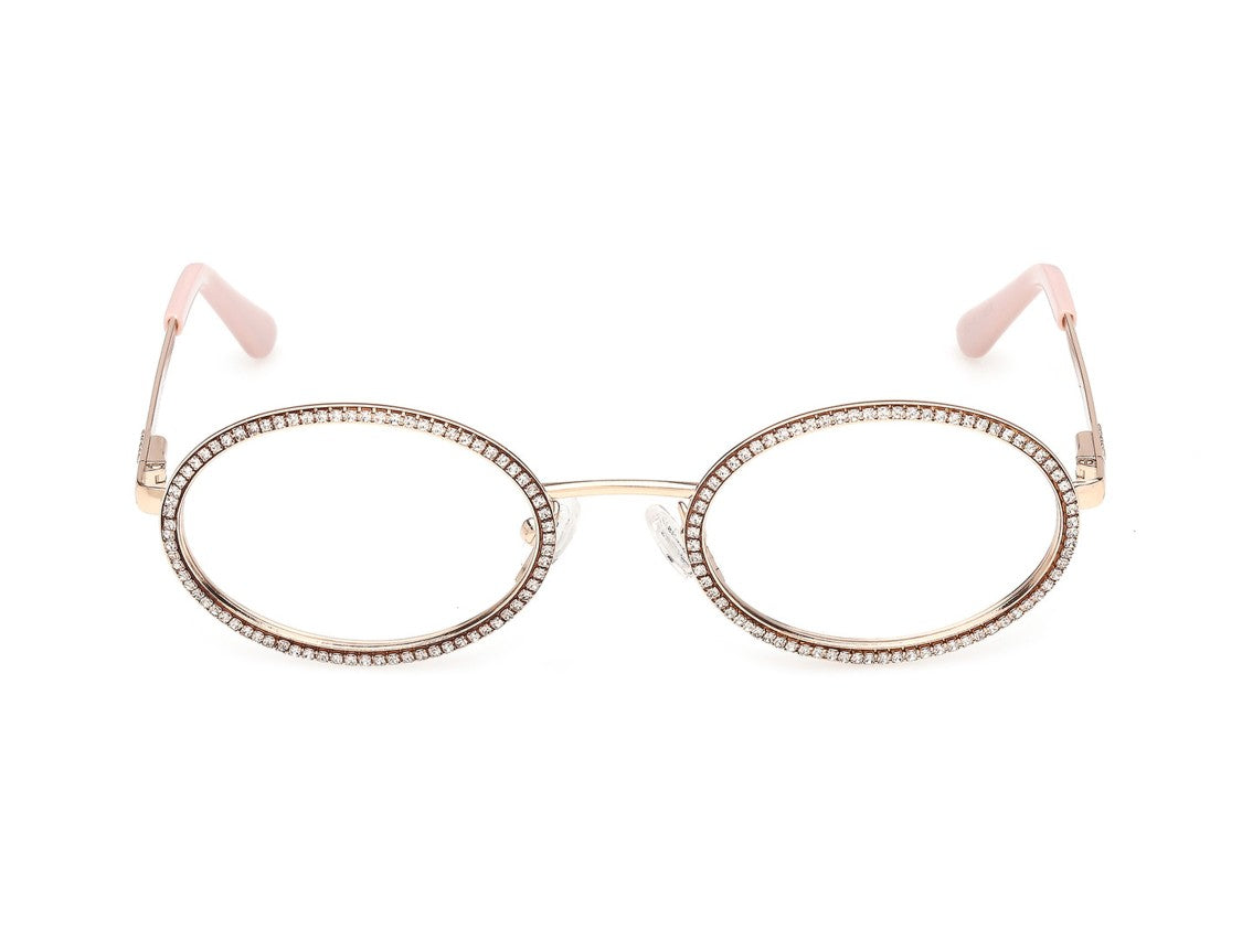 Guess Gold Gu50362 Round Rhinestone Eyeglasses