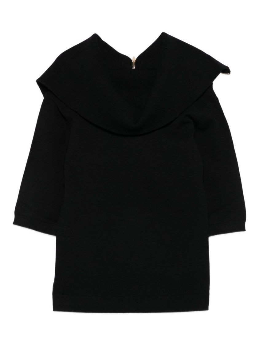 Semi Couture Viscose Blend Sweater With Fold-Over Collar