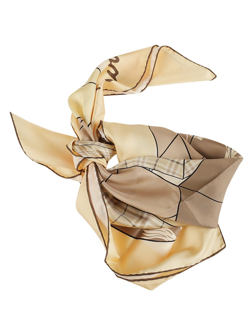 Burberry Silk Scarf With Graphic Patterns
