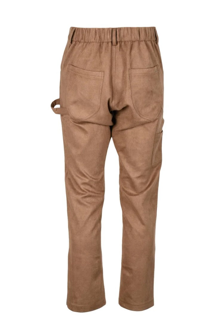 A.M.Couture Men's Faux Suede Cargo Trousers - Brown