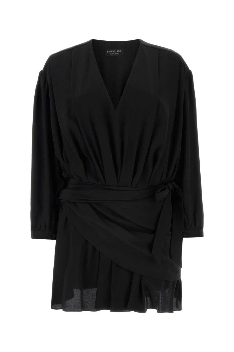 Balenciaga Black Crepe Mini Dress