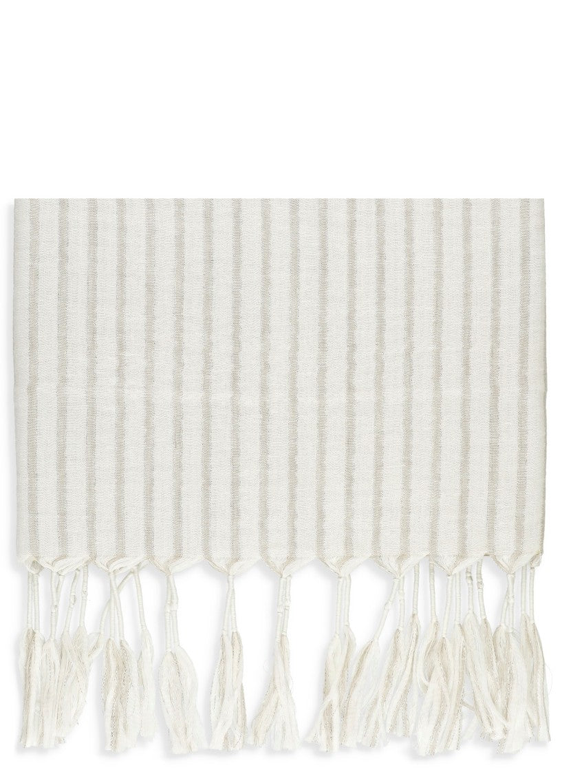 Brunello Cucinelli Contrasting Striped Wool And Linen Scarf