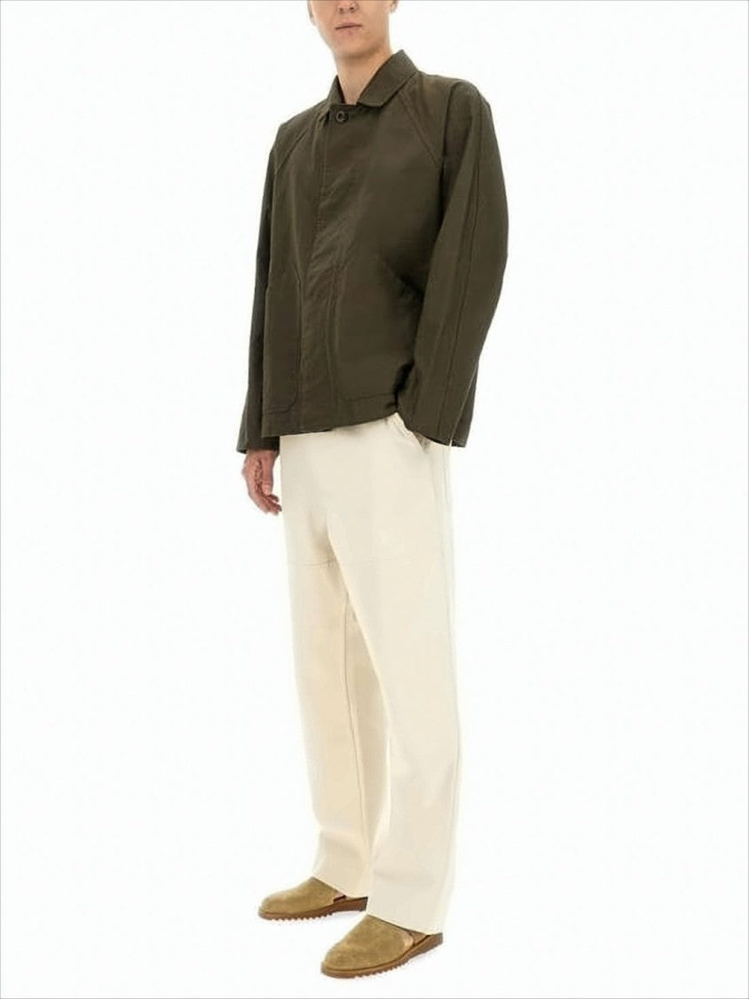 Margaret Howell Boxy Cropped Jacket With Pointed Collar