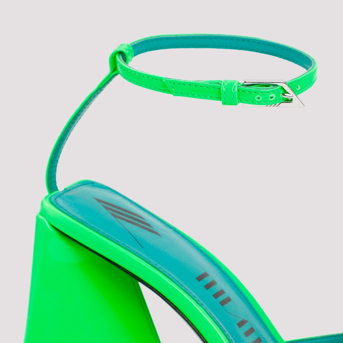 The Attico Green Leather Piper Sandal
