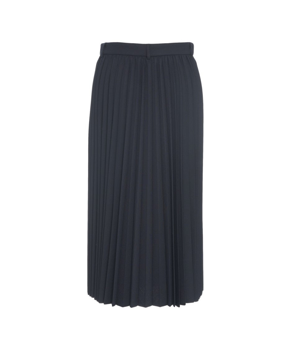 Semi Couture Midi Skirt With Pleated And Smooth Design