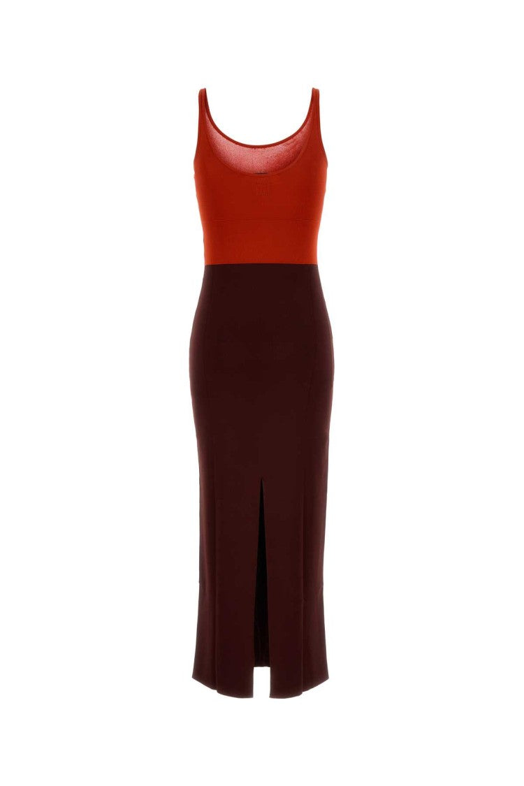 Fendi Two-Tone Viscose Blend Long Dress