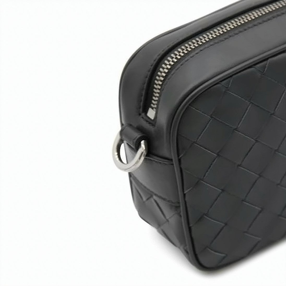 Bottega Veneta Intricately Woven Mini Camera Bag With Smooth Leather Strap