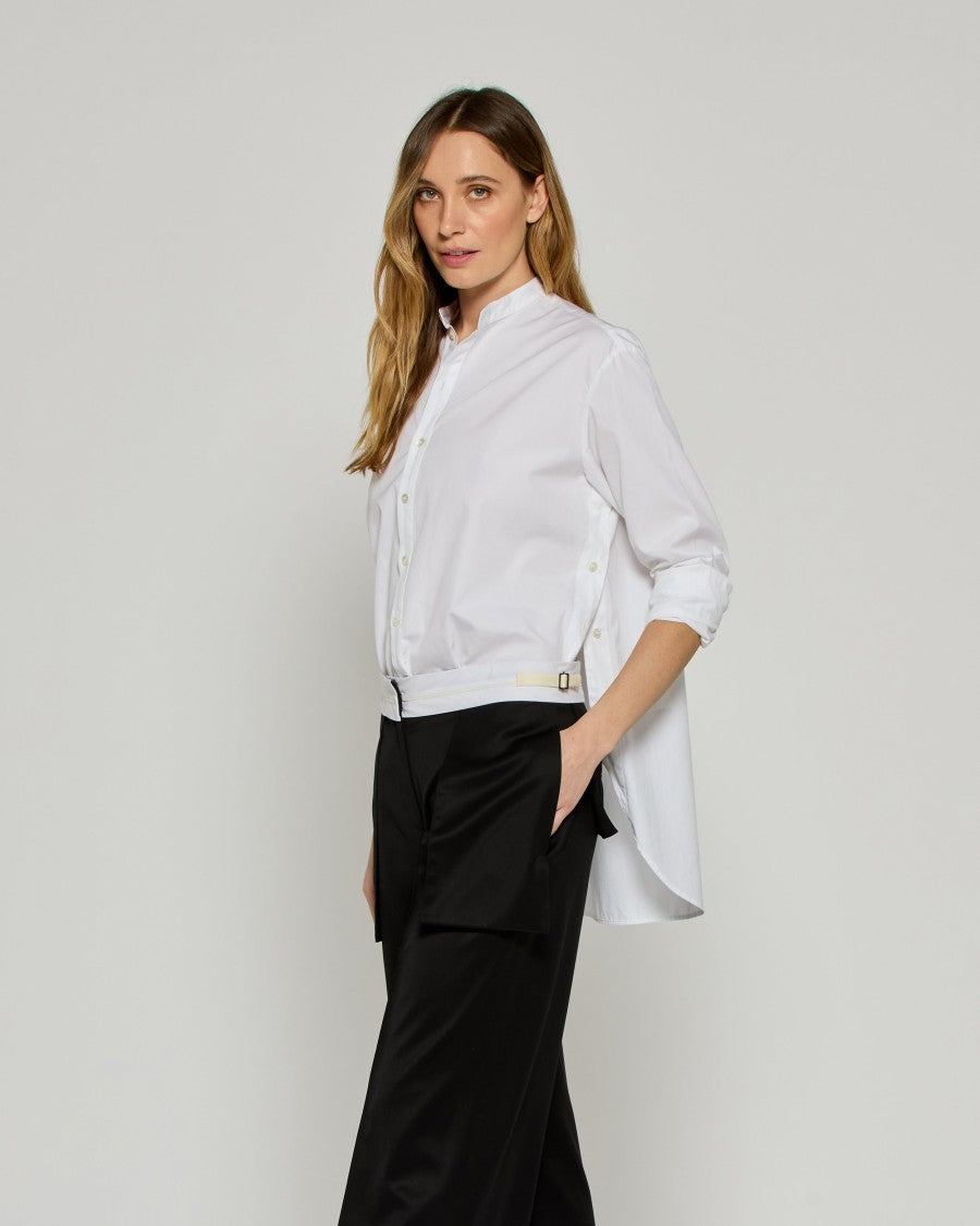 Serena Bute Oversized Shirt With Side Opening - White