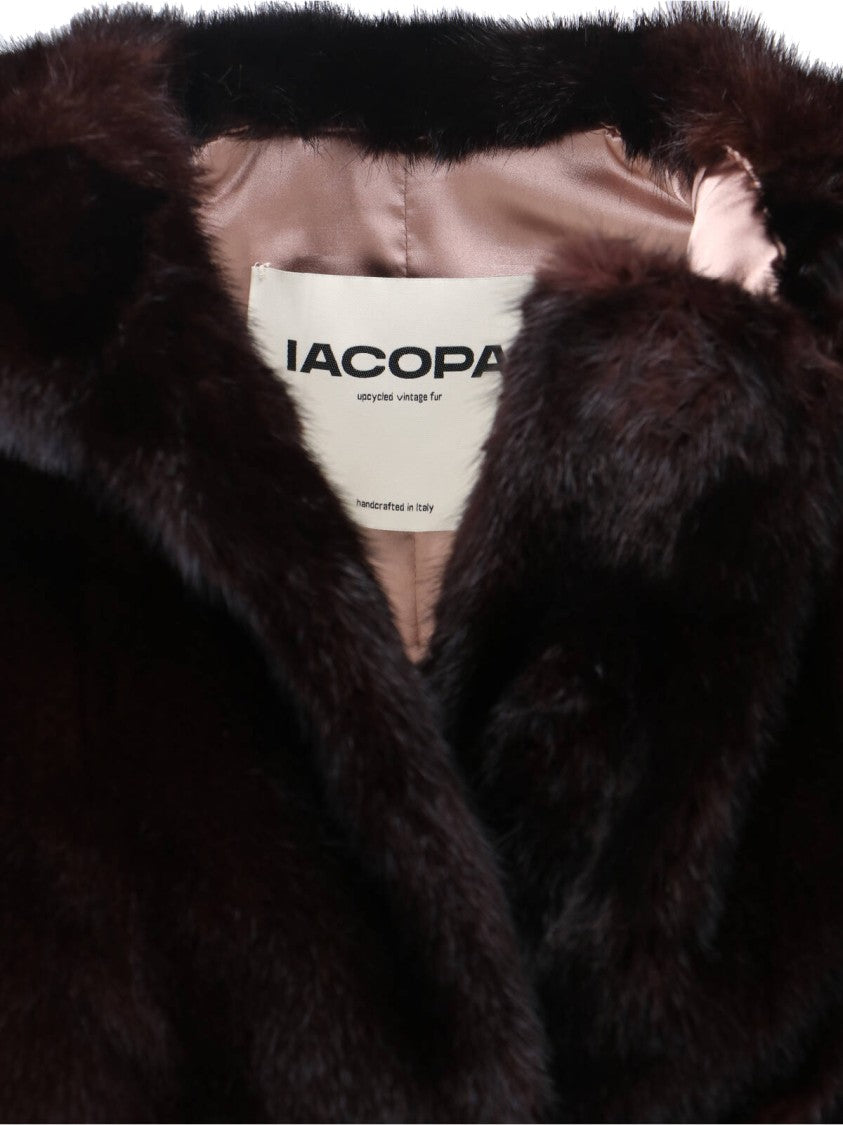 Iacopa Dark Brown Mink Fur Jacket With Hood