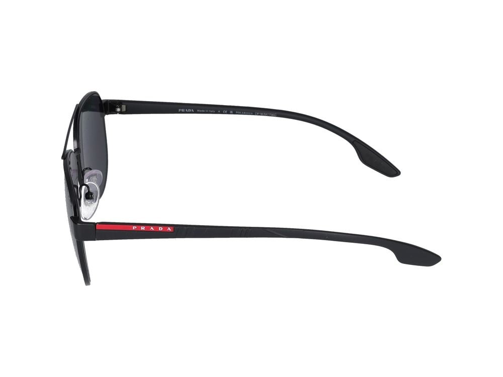 Prada Linea Rossa Red Aviator-Style Metal Sunglasses