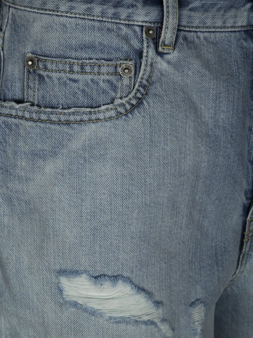 Golden Goose Destoyed Bleached Denim Short Pant