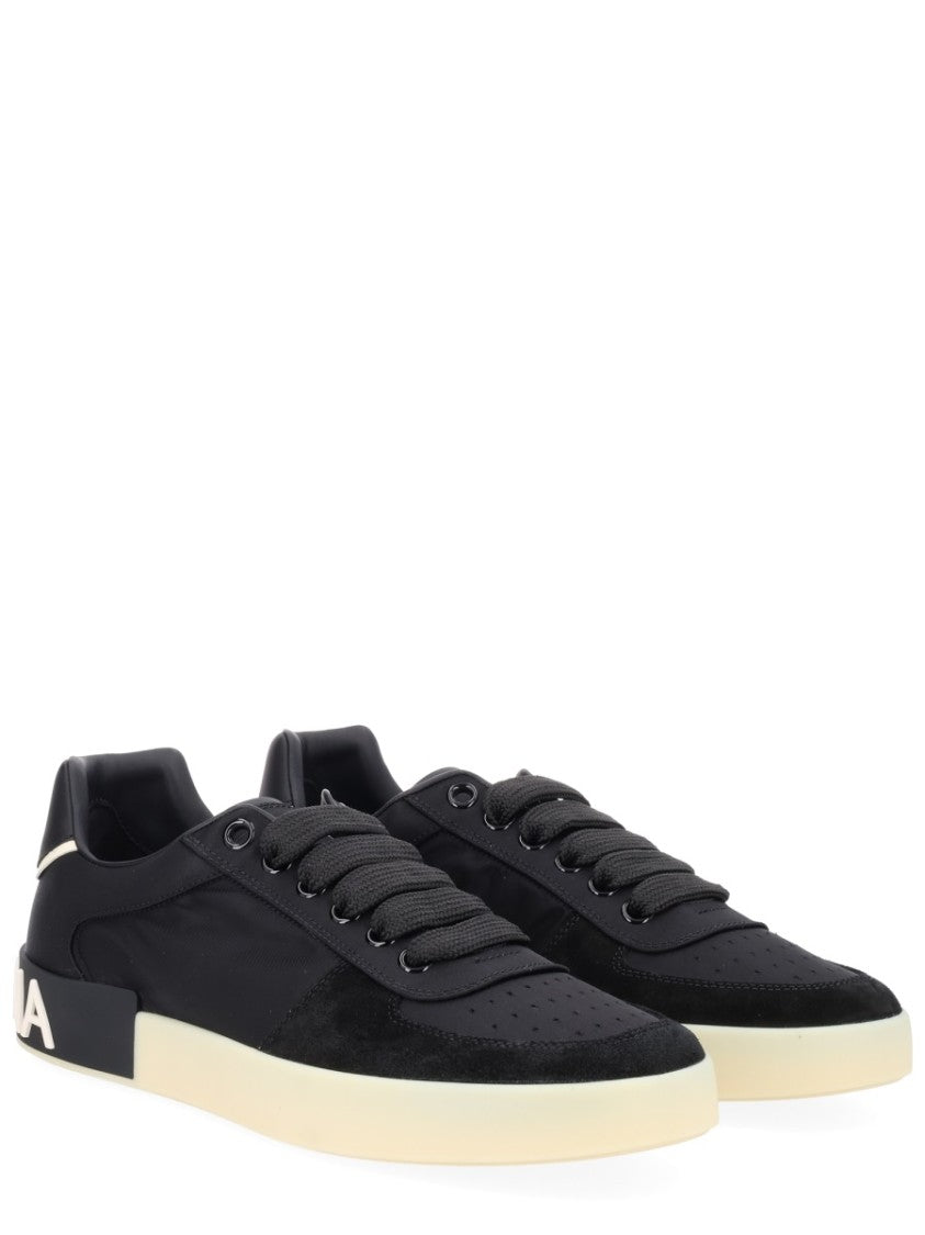 Dolce & Gabbana Polyamide Perforated Toe Low Sneakers