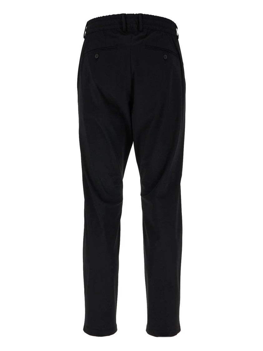 Cruna Muted Brown Tailored Minimalist Button Trousers